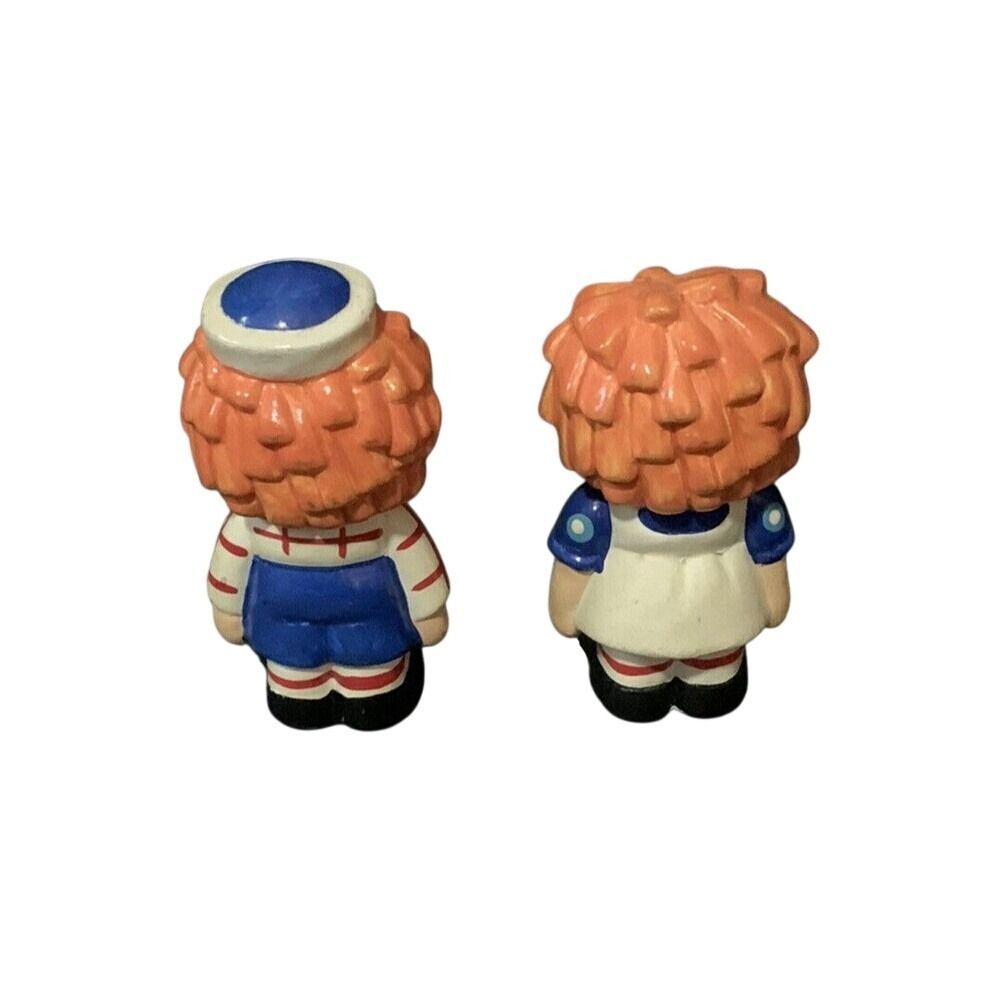 Vintage Norleans Japan Raggedy Ann & Andy Ceramic Figurines Blue Balloon Set 3 - Picture 3 of 6